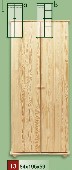 dřevěná šatní skříň CLASSIC 13a z masivu borovice