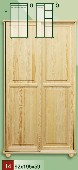 šatní skříň s posuvnými dveřmi CLASSIC 14a z masivu borovice