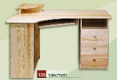 rohový psací stůl CLASSIC 186 z masivu borovice