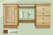 dřevěný psací stůl CLASSIC 187 z masivu borovice