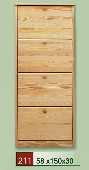 dřevěný botník výklopný CLASSIC 211 z masivu borovice