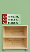 dřevěný regál knihovna CLASSIC 53 z masivu borovice